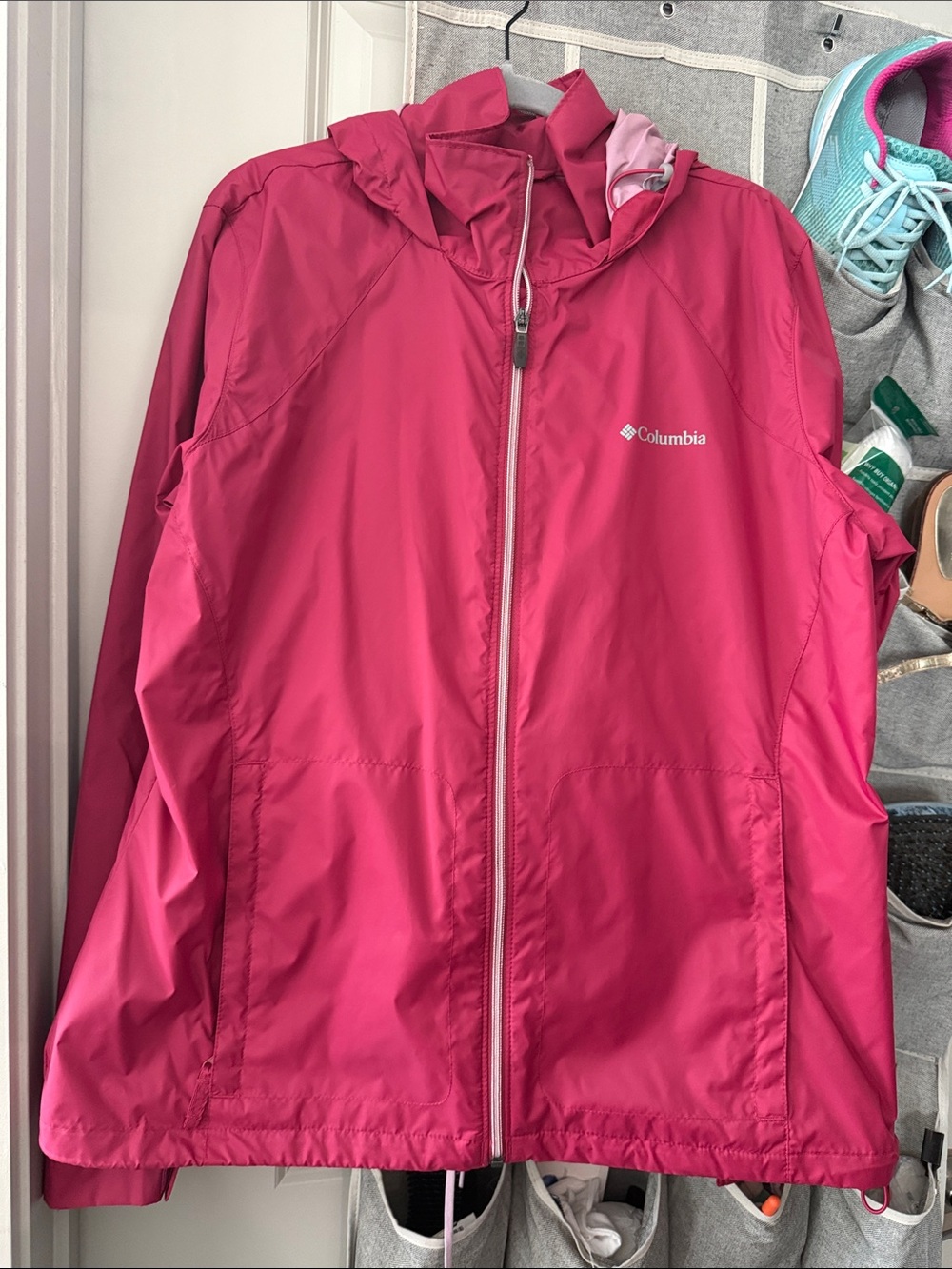 Columbia Women's Hot Pink Hooded Windbreaker Jacket